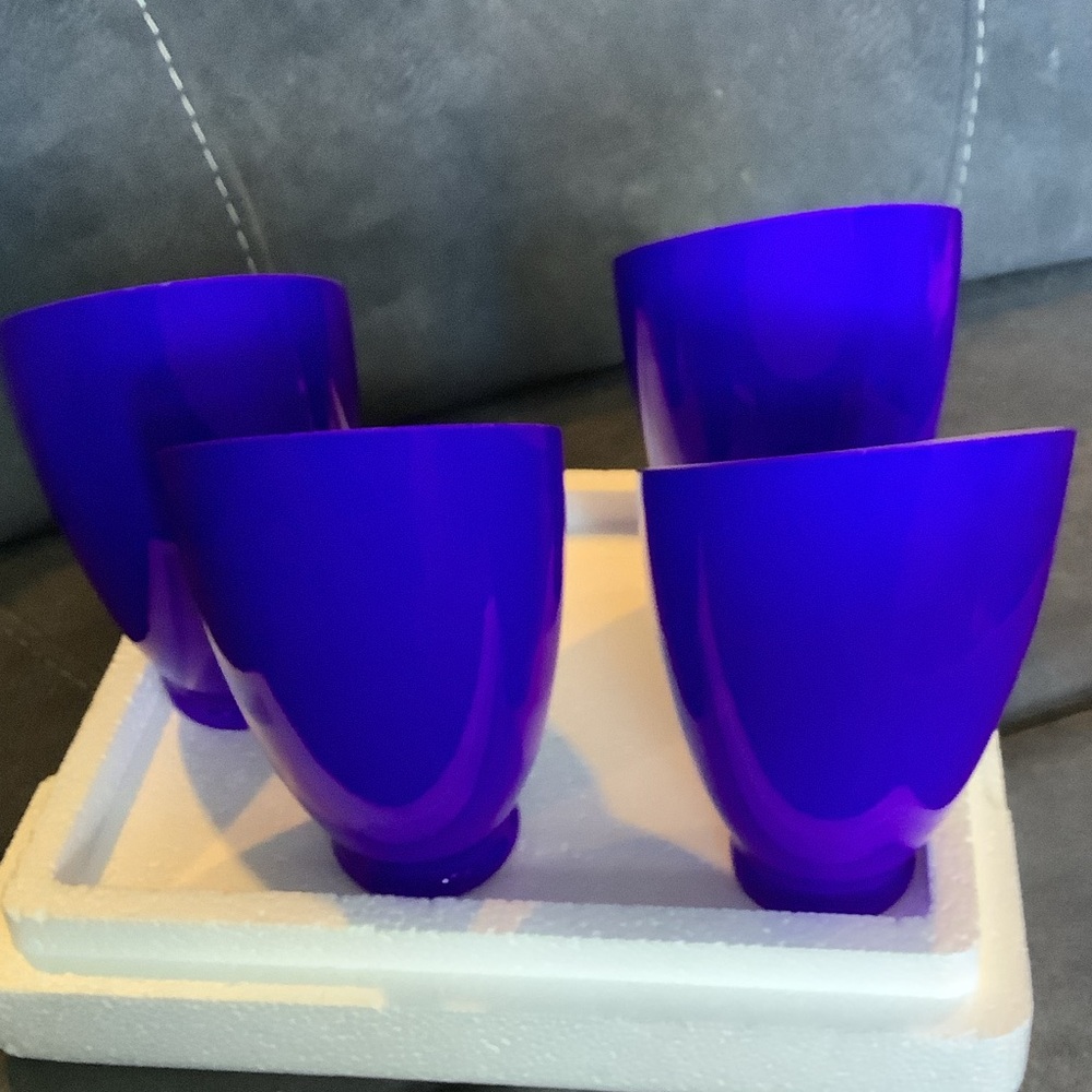 Set of 4 blue Decorative Glass light globes‎